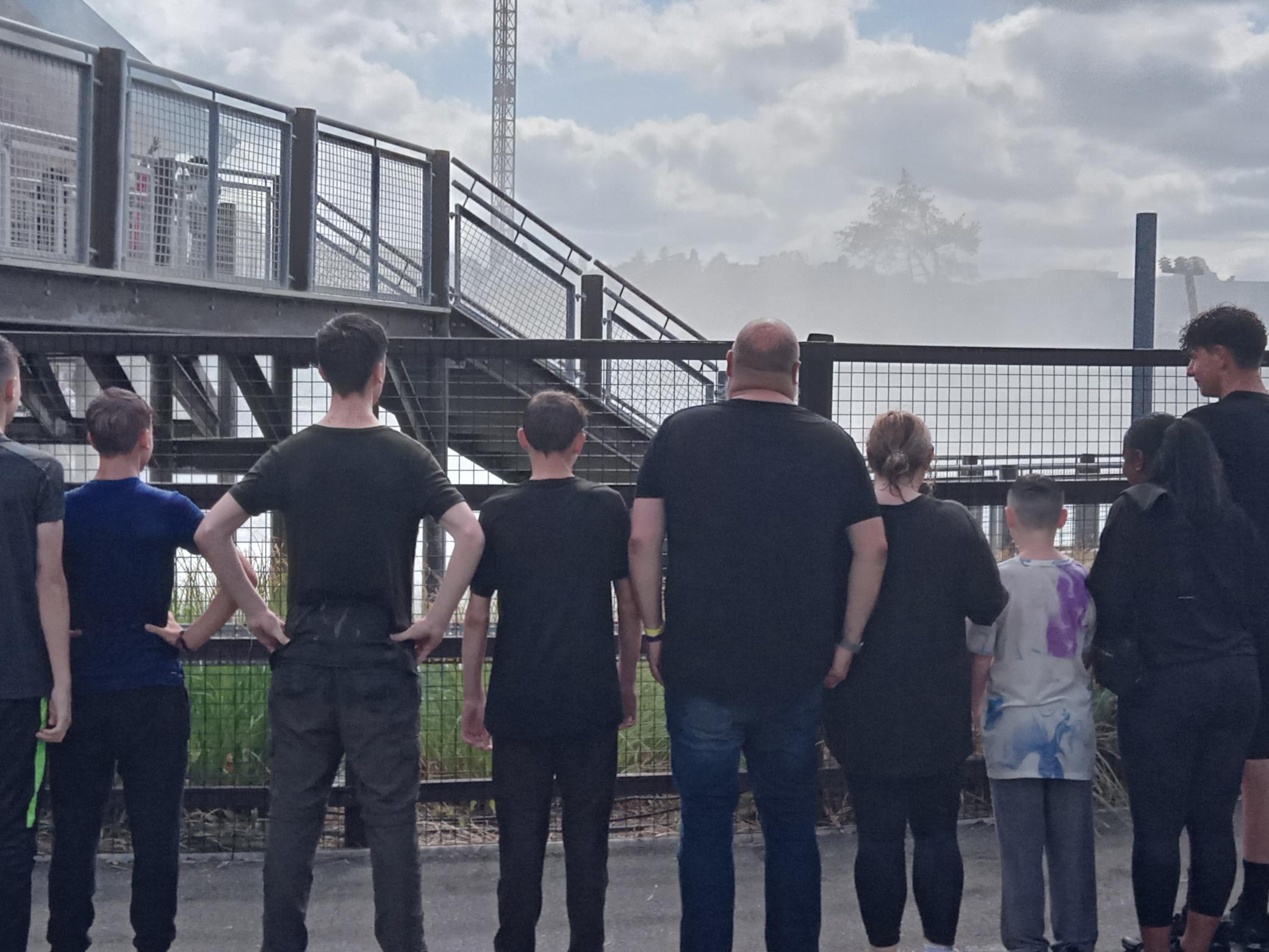 Pupils from Break Through alternative provision school in Kent watch their peers enjoy a ride at Thorpe Park